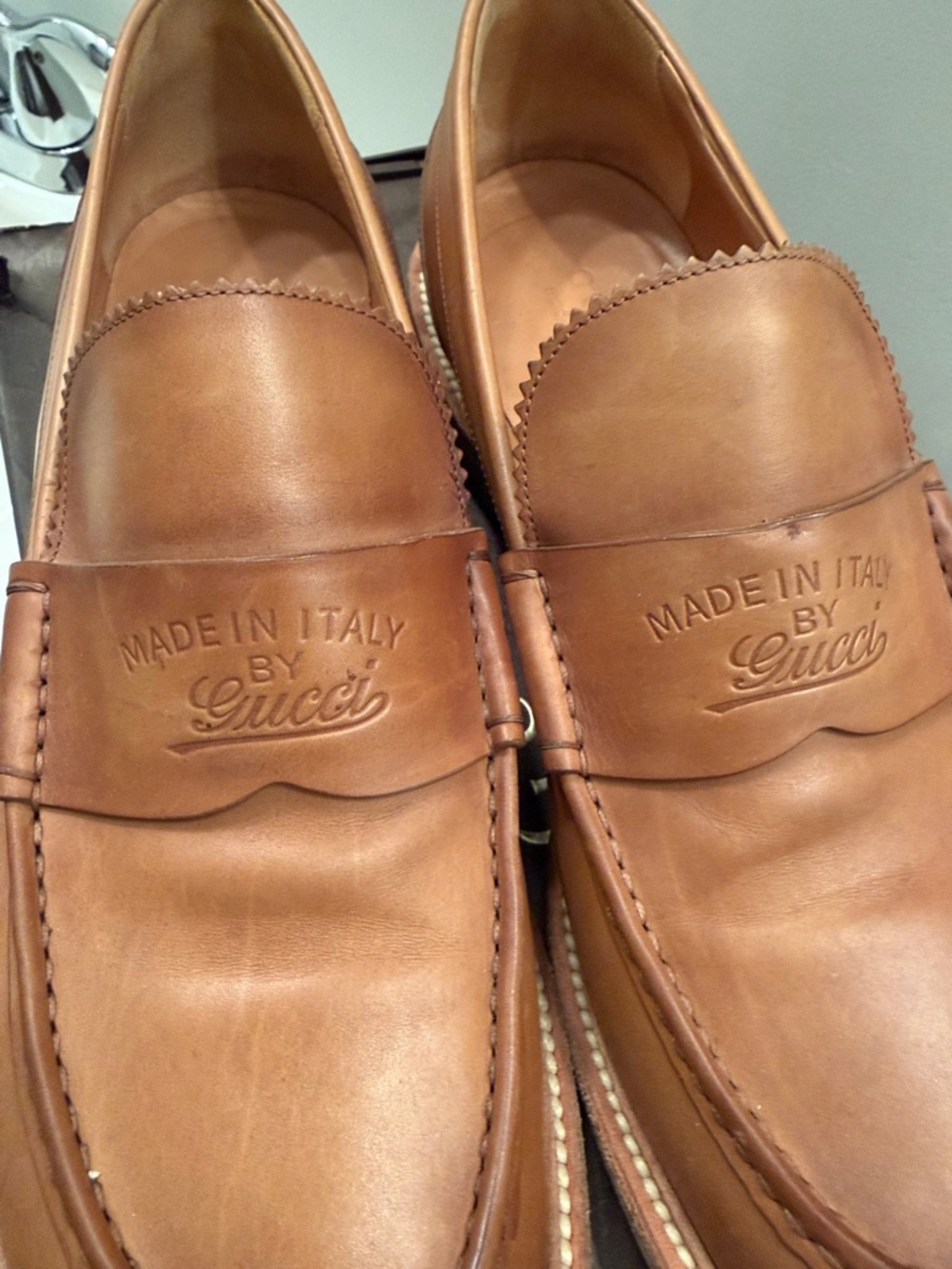 Gucci Brown Leather Penny Loafers - Picture 2 of 13
